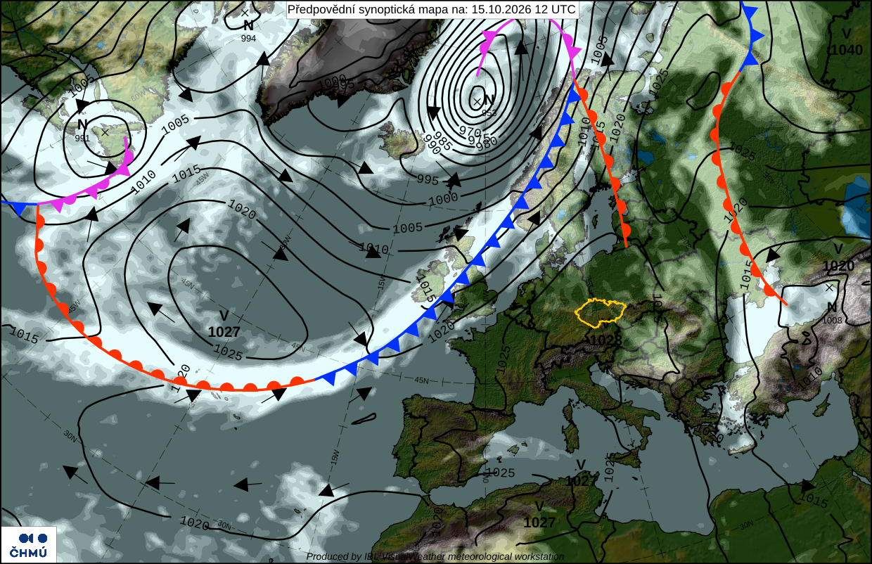 P�edpov�dn� synoptick� mapa �HM� na poz�t��